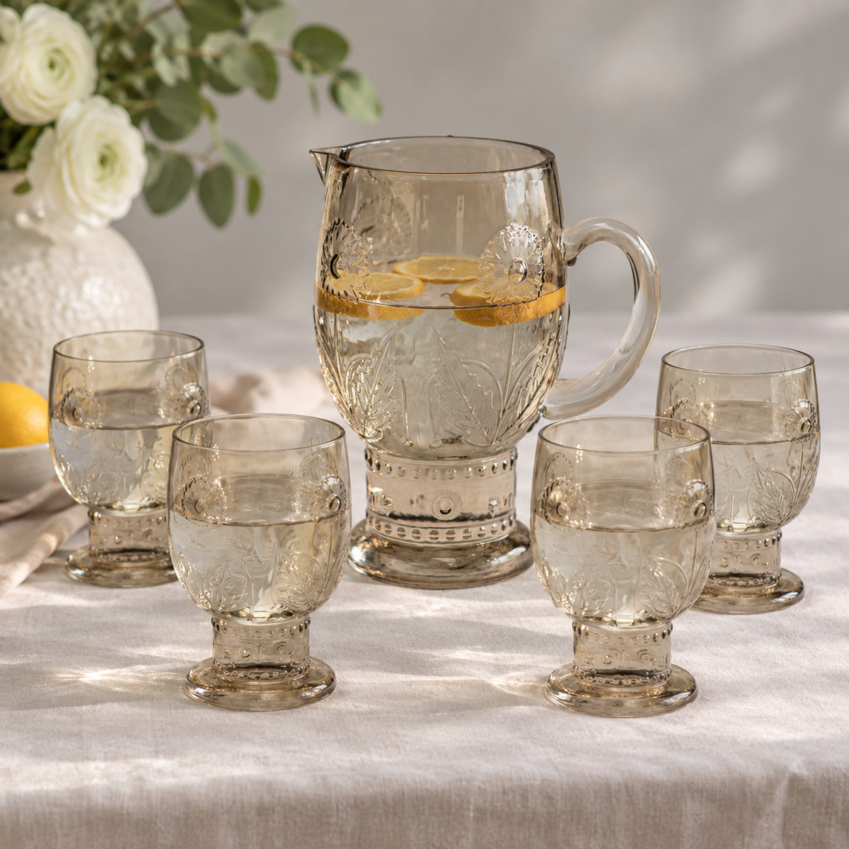 Kirsten Helianthus Amber Jug & Tumbler Set