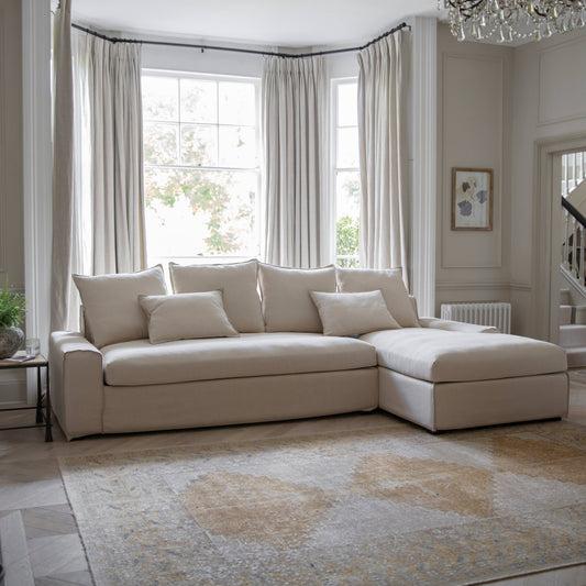 Aldbury Oatmeal Scatter Back Chaise Sofa