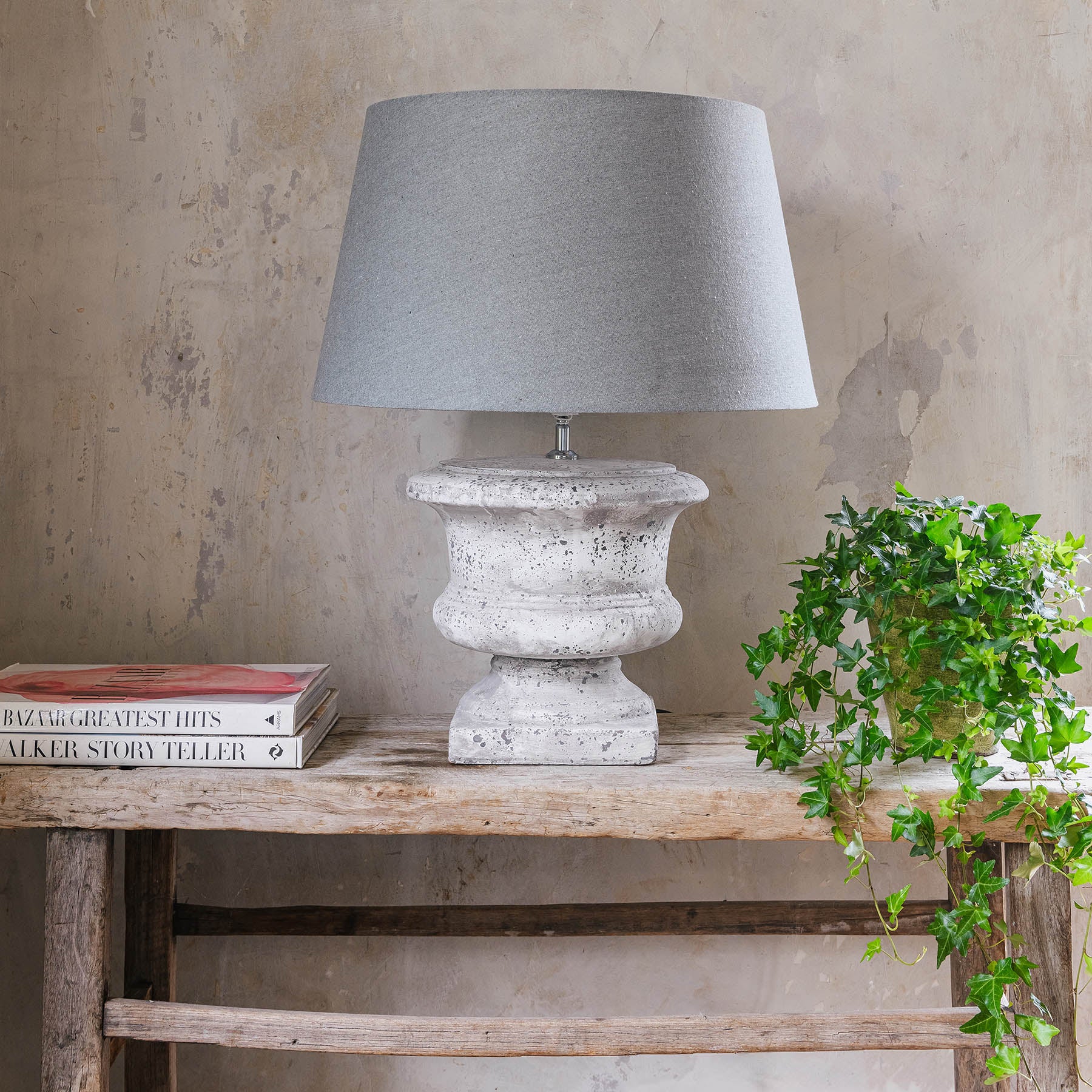 Birkdale Squat Stone Urn Table Lamp