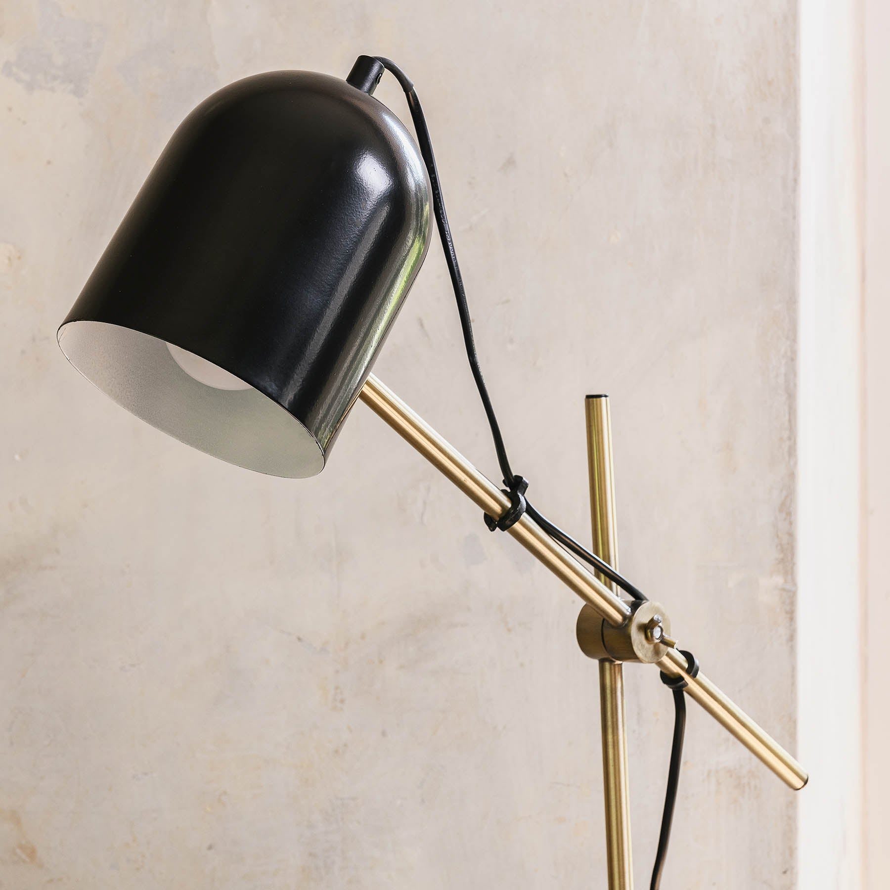 Derby Rectangular Black Marble and Steel Desk Lamp