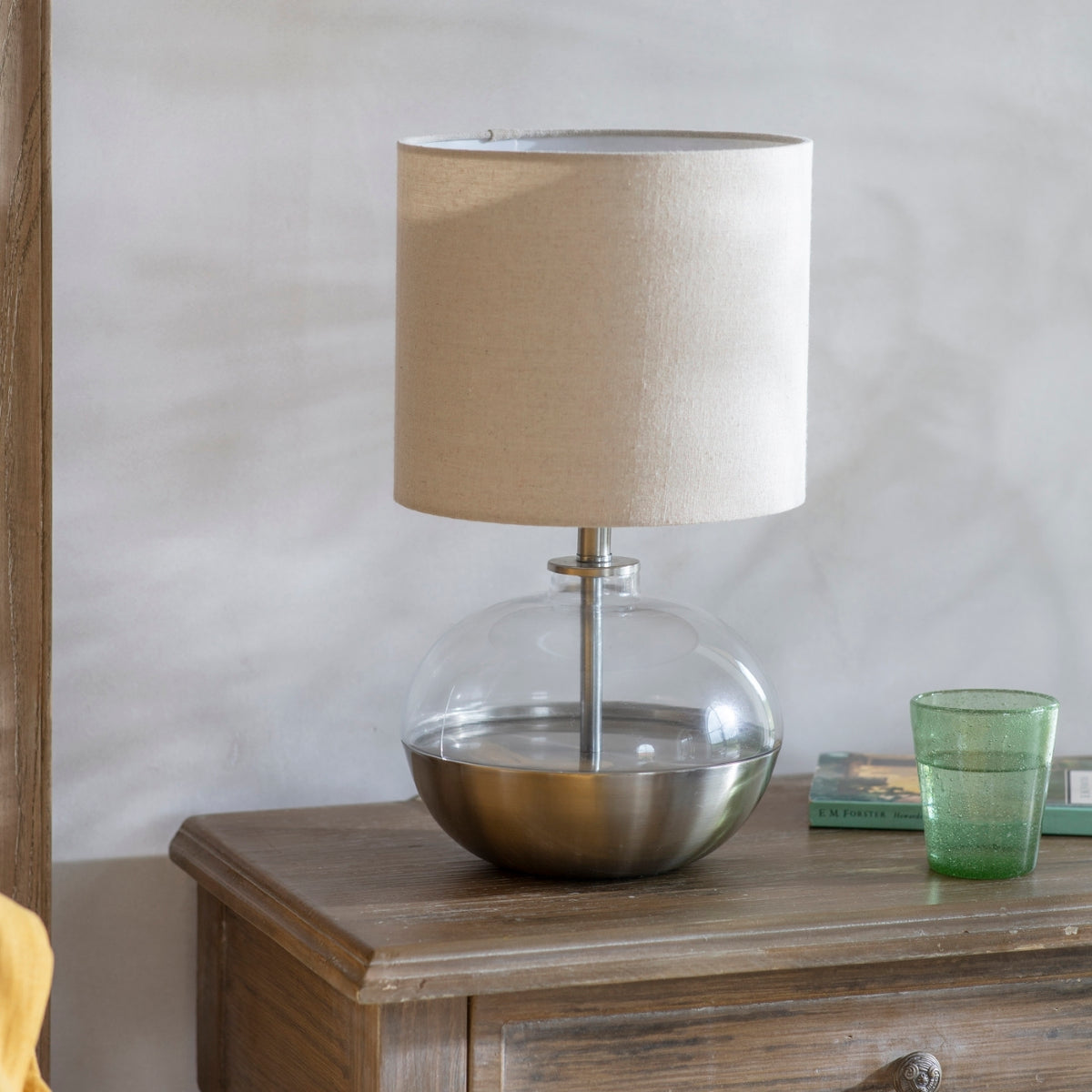 Derby Glass Brushed Iron Table Lamp Shade