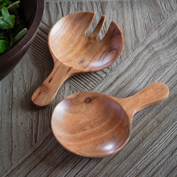 Abbott Pair of Wooden Serving Spoons