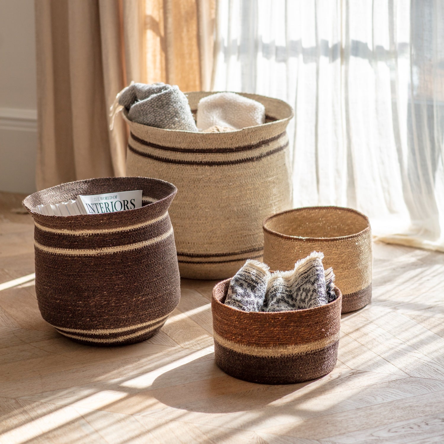 Whitfield Oatmeal Striped Basket