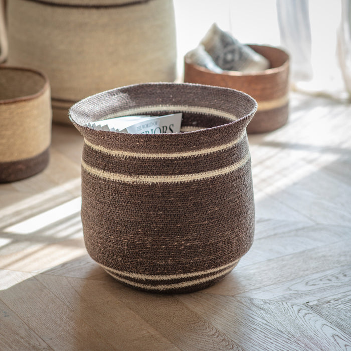 Whitfield Brown Striped Basket