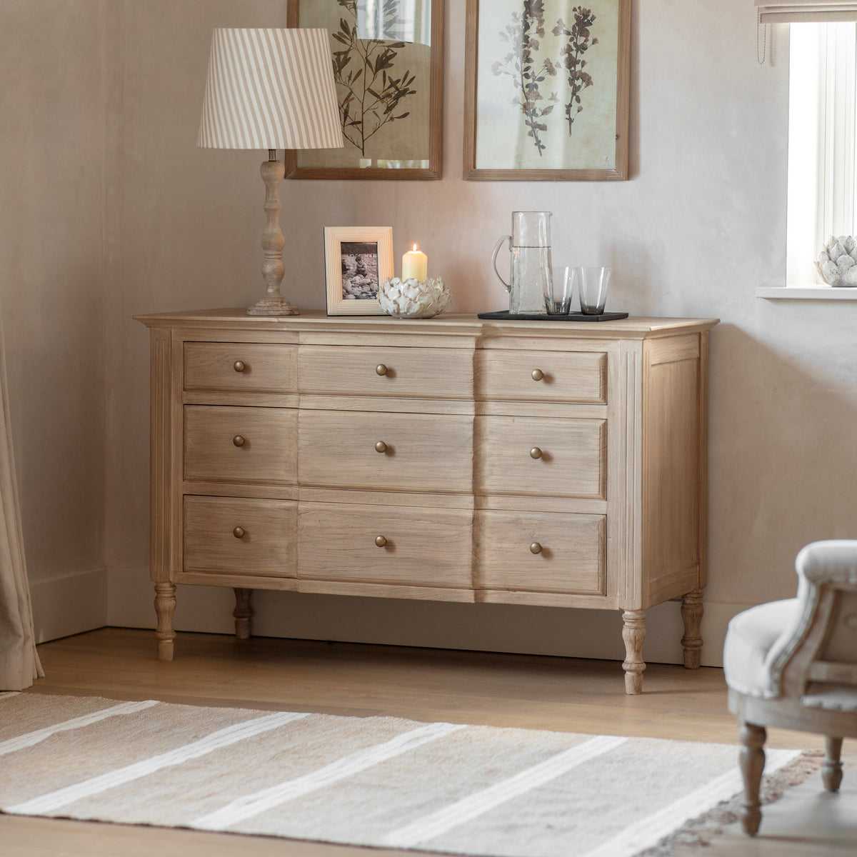 Ambersham Reclaimed Elm Large Chest of 9 Drawers