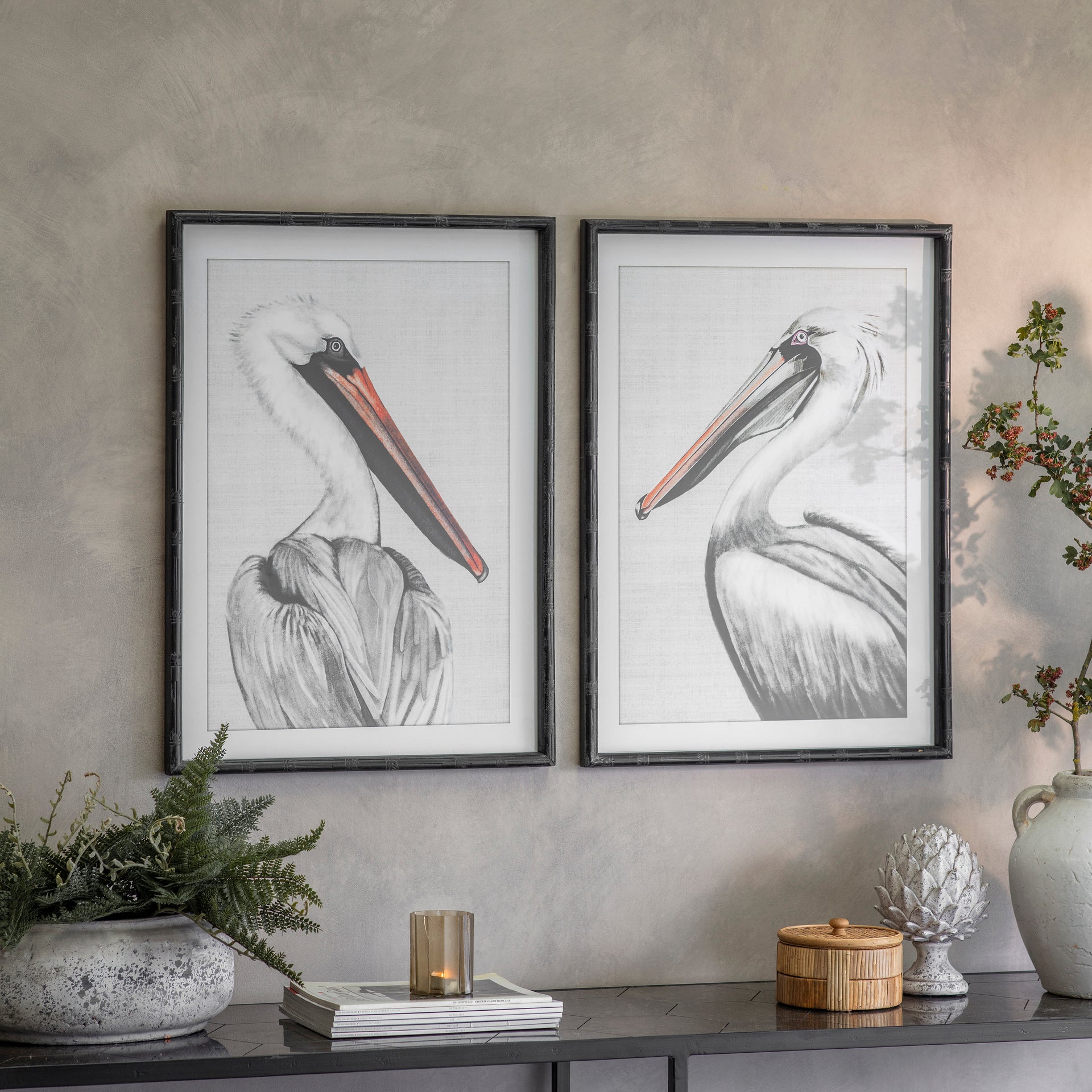 Moreton Set 2 Pelican Framed Prints