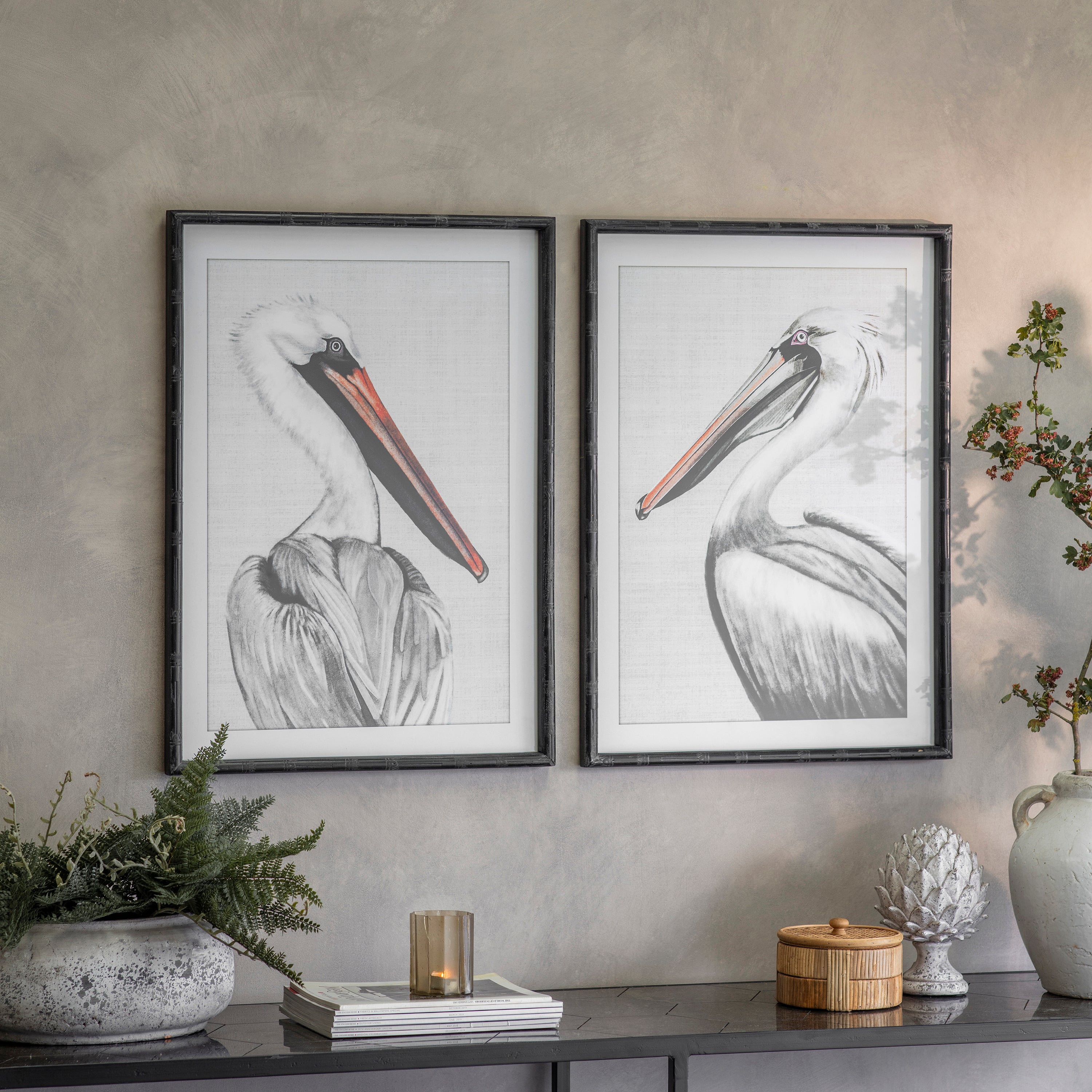 Moreton Set of 2 Pelican Framed Prints