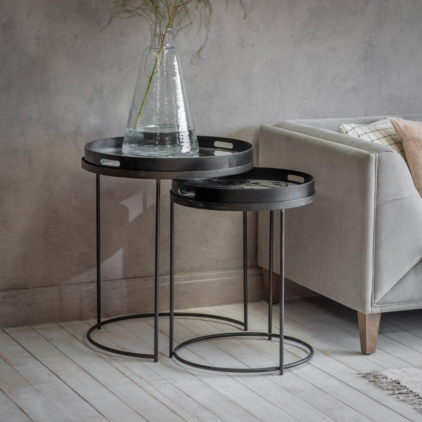 Evershot Set of 2 Botanical Nesting Tables