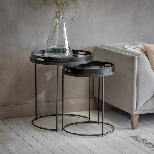 Evershot Set of 2 Botanical Nesting Tables