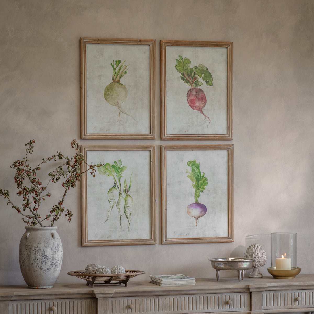 Croston Set 4 Root Vegetable Framed Prints