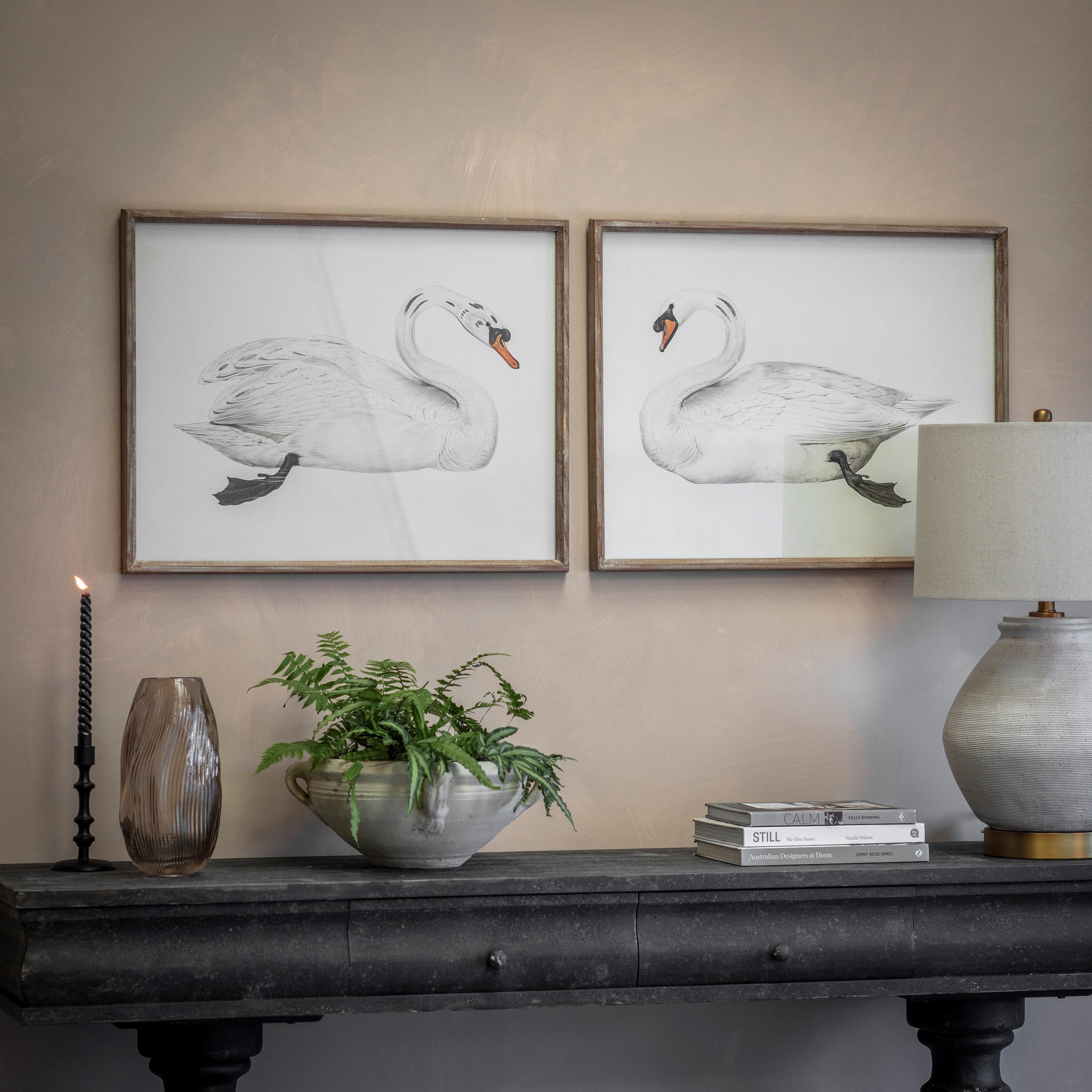Brookby Set of 2 Swan Wall Art