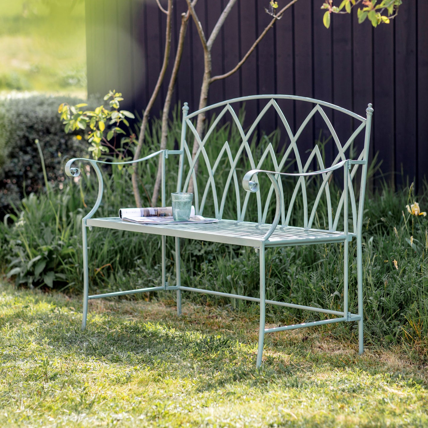 Lustleigh Sage Green Garden Bench