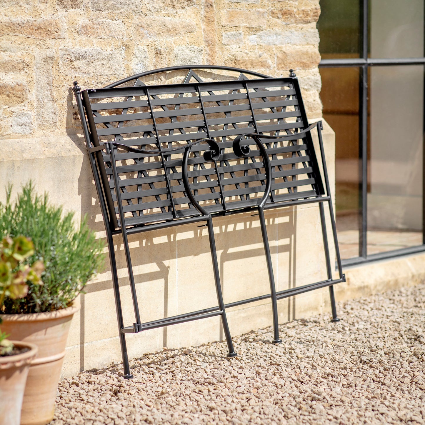 Lustleigh Matt Black Garden Bench