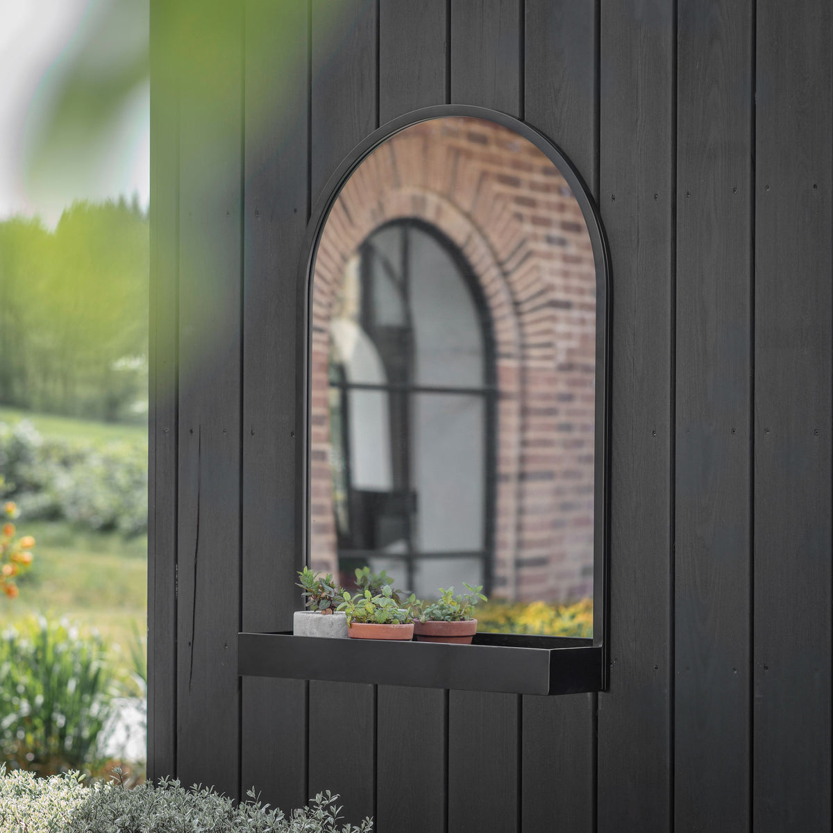 Budworth Indoor Outdoor Shelf Mirror