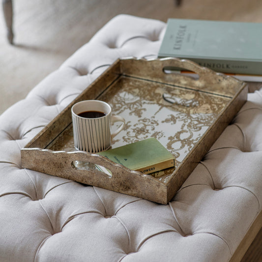 Waltham Rectangular Tray with Decorative Pattern