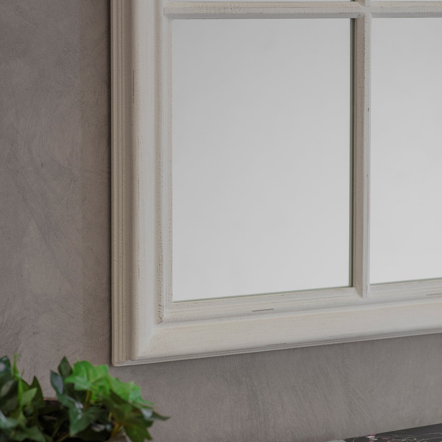 Wilton White Grid Mirror