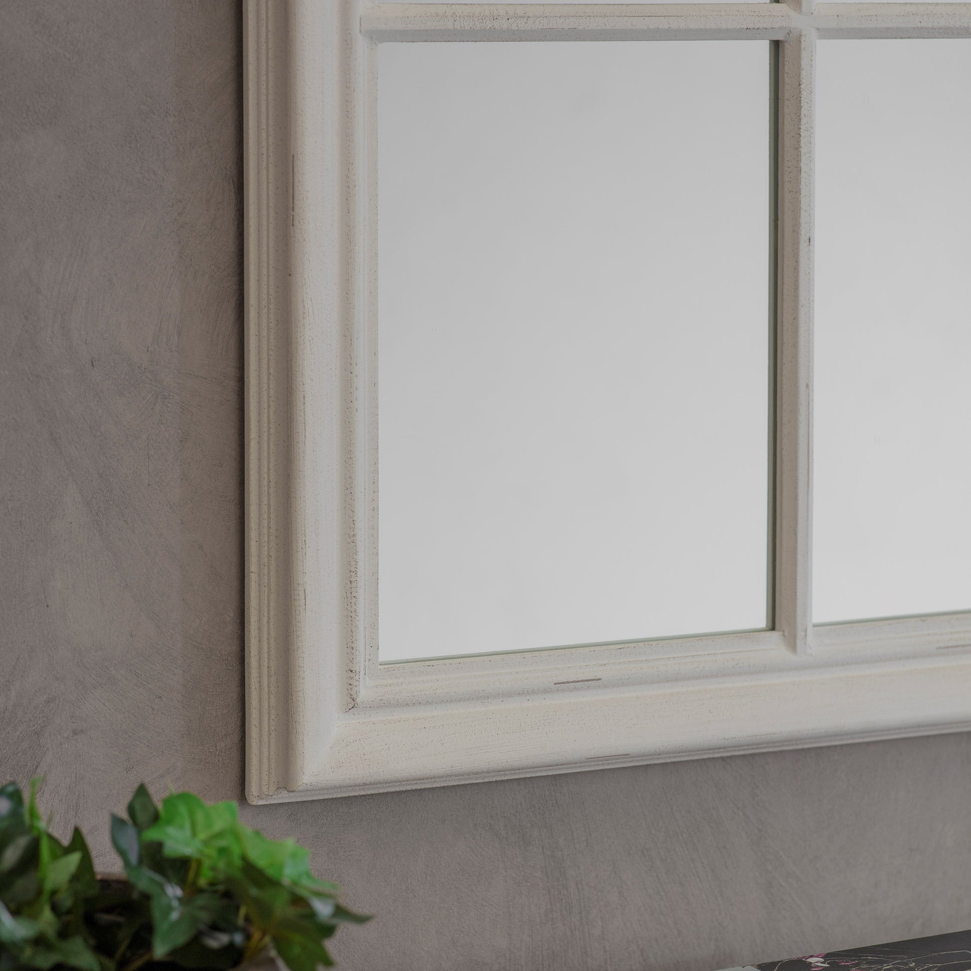 Wilton White Grid Mirror