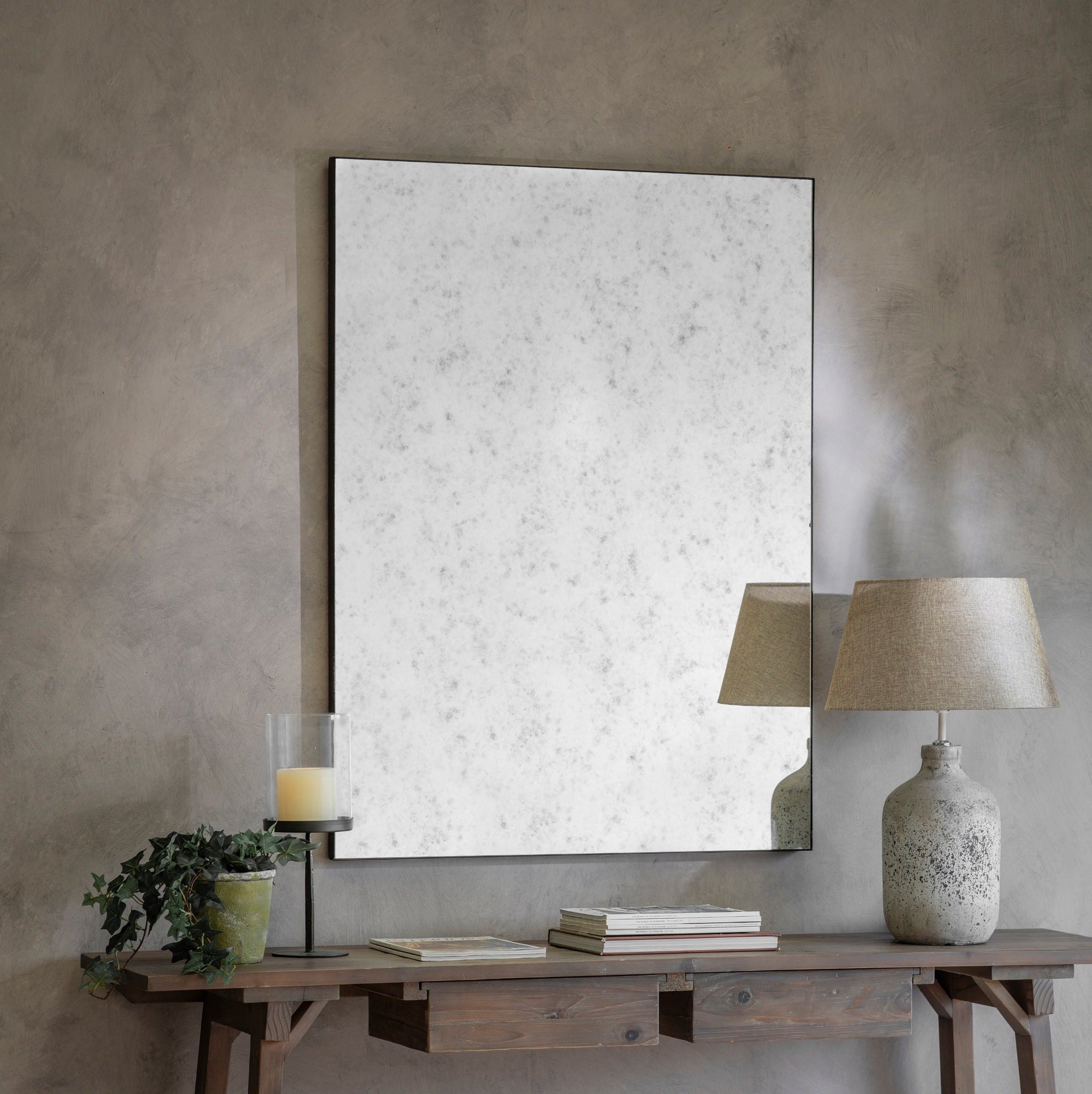 Wilton Antiqued Glass and Iron Mirror