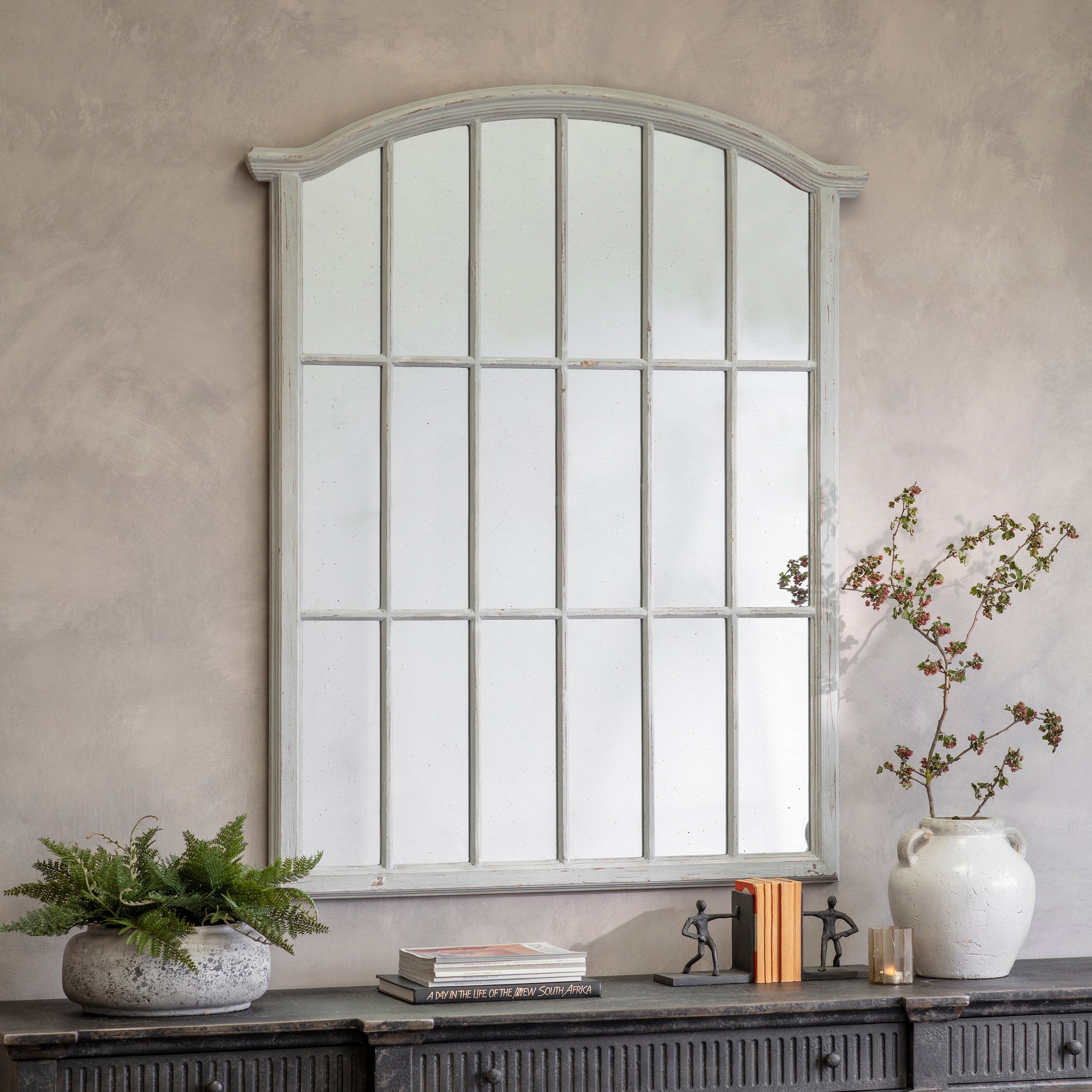 Wilton Pale Grey Fenced Mirror