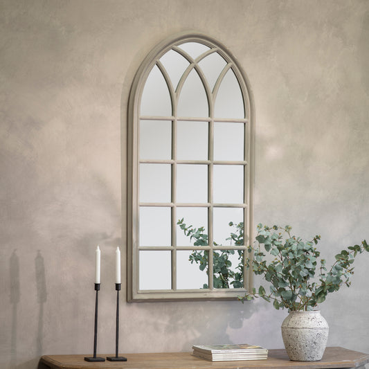 Wilton Grey Arched Window Mirror