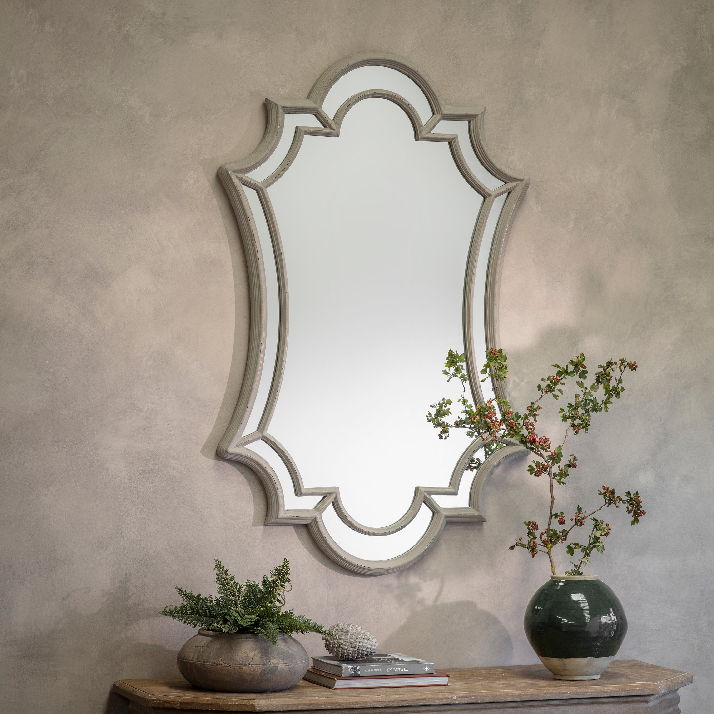 Wilton Grey Ornate Mirror