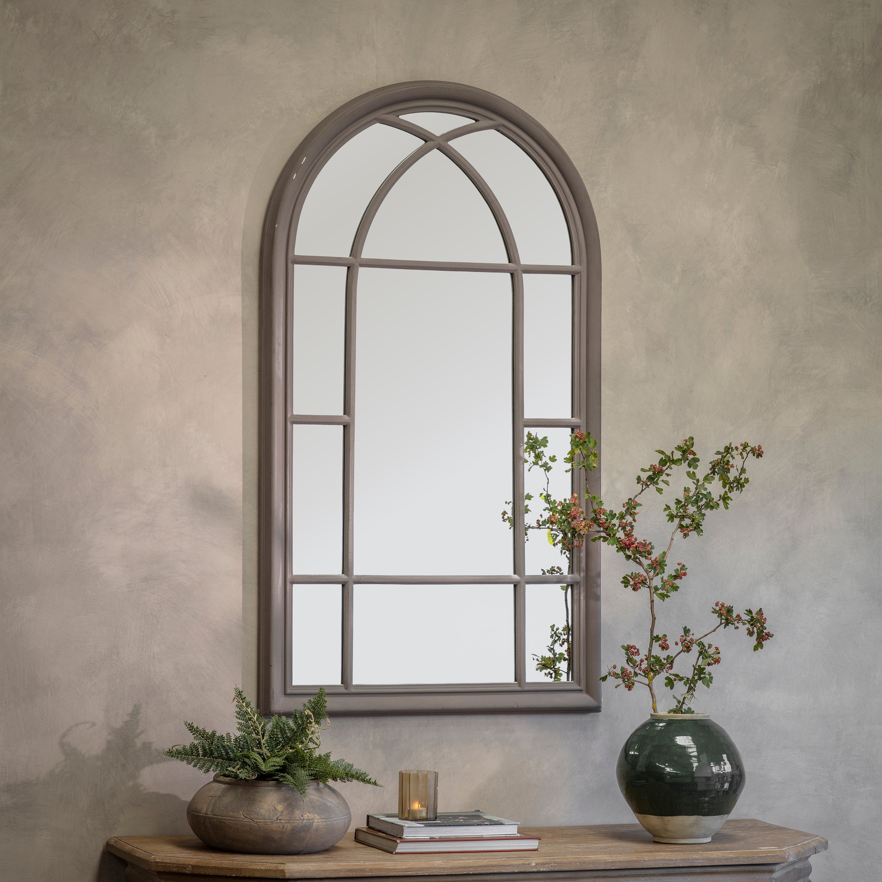 Wilton Charcoal Curved Window Mirror
