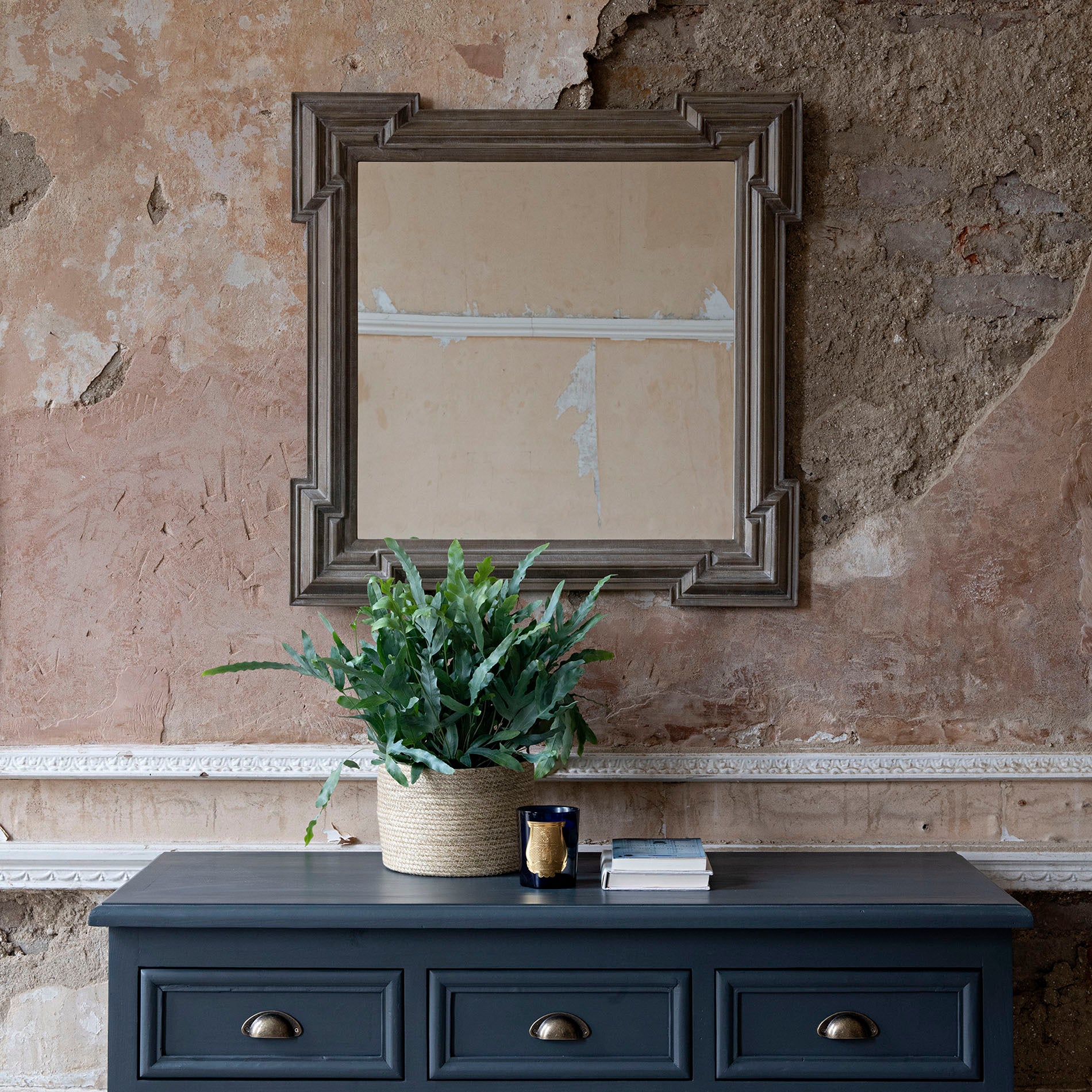 Wilton Layered Square Natural Mirror