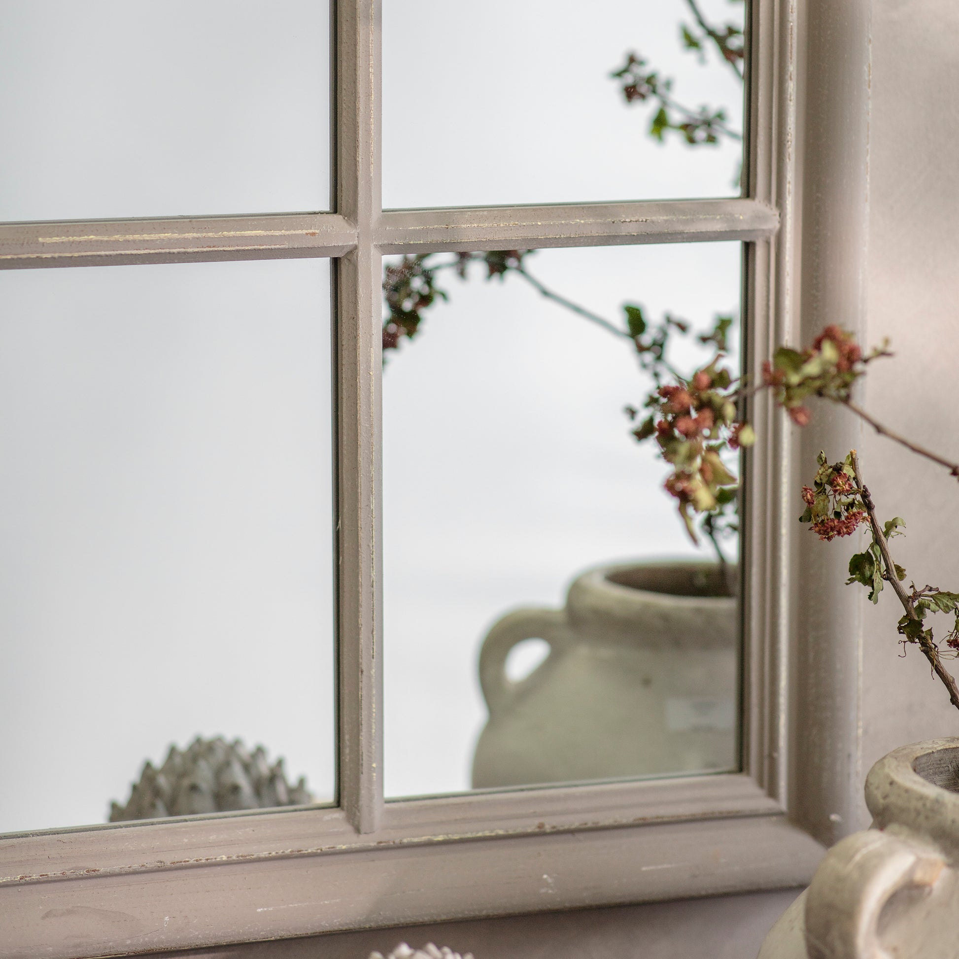 Wilton Grey 14cm Border Window Mirror