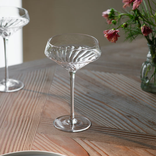 Ridgway Drinking Glass Swirl Relief Clear H 17.9cm