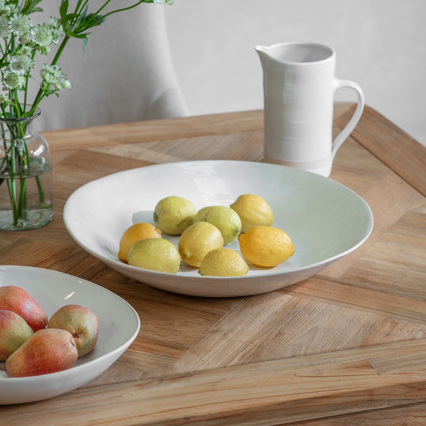 Wonki Ware Beach Sand Large Spaghetti Bowl White