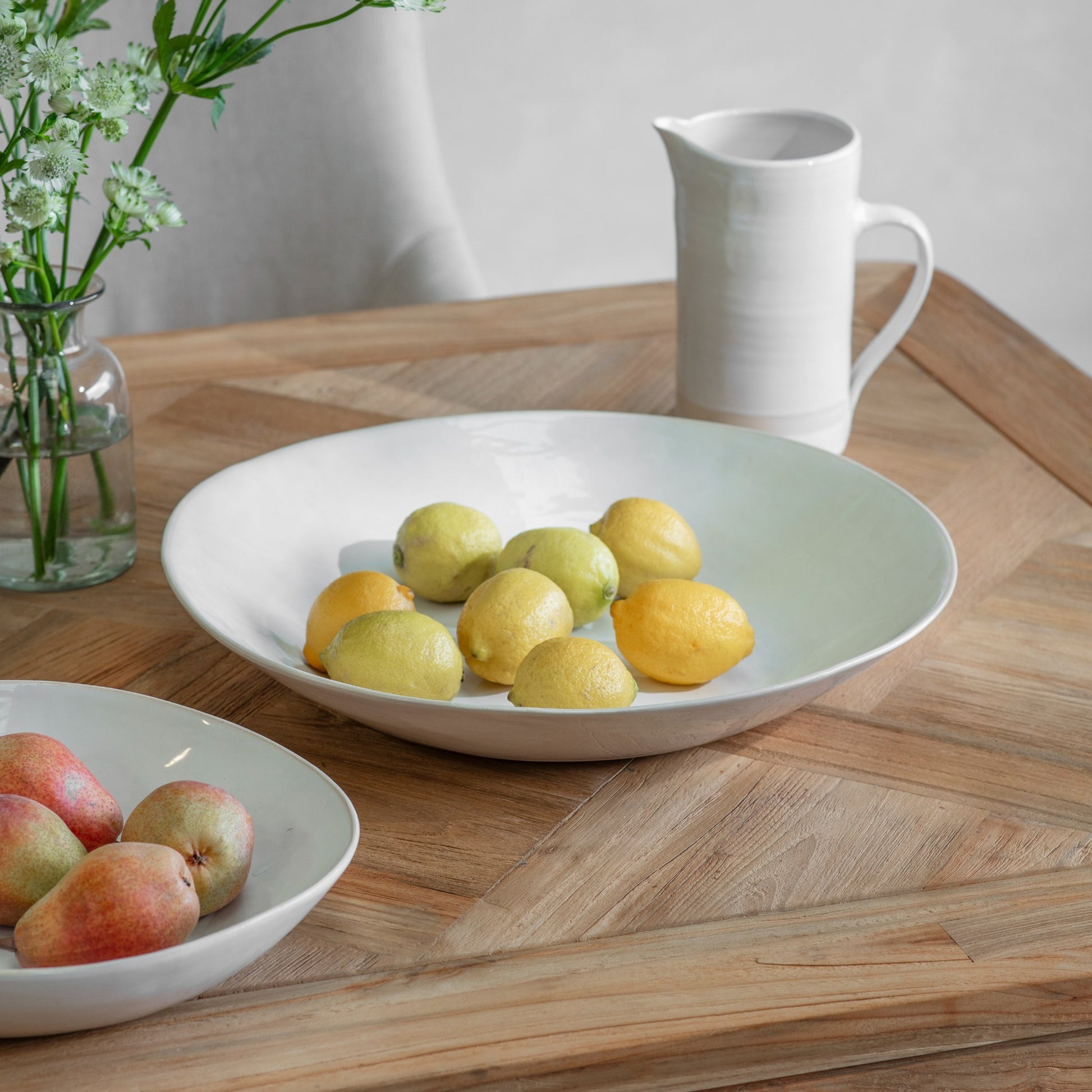 Wonki Ware Beach Sand Large Spaghetti Bowl White