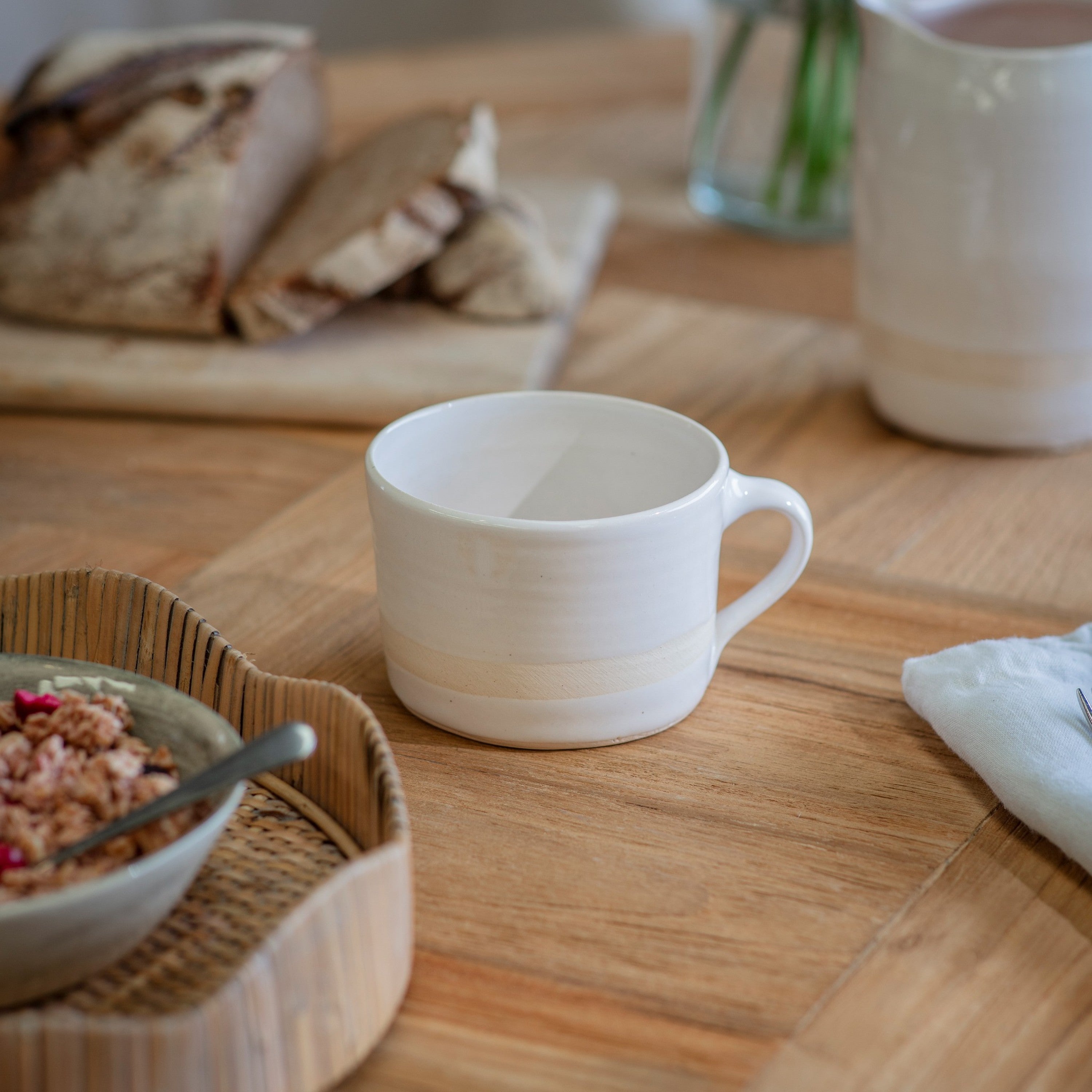 Wonki Ware Waxline Squat Mug White