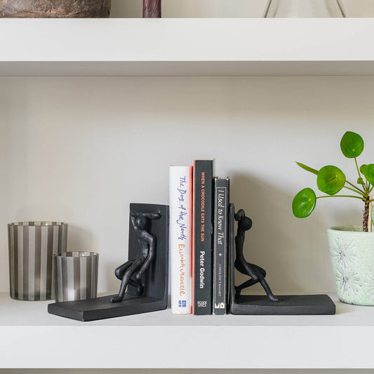 Aluminium Stretching People Bookends
