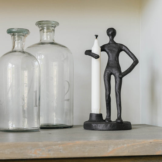 Aluminium Standing Statue Candle Holder