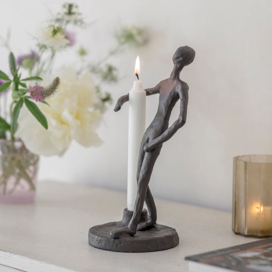 Aluminium Standing Statue Candle Holder