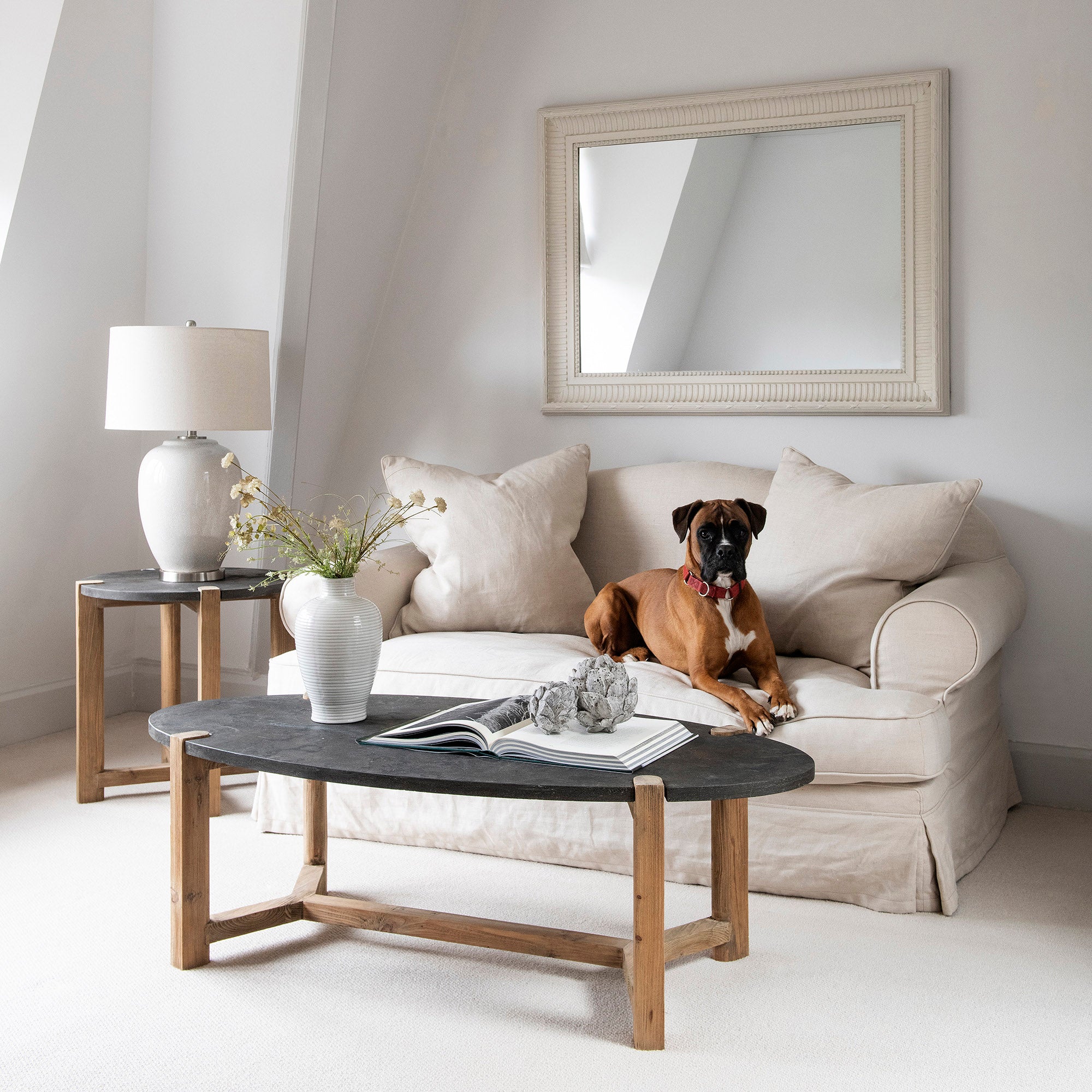 San Clemente Stone Top Coffee Table