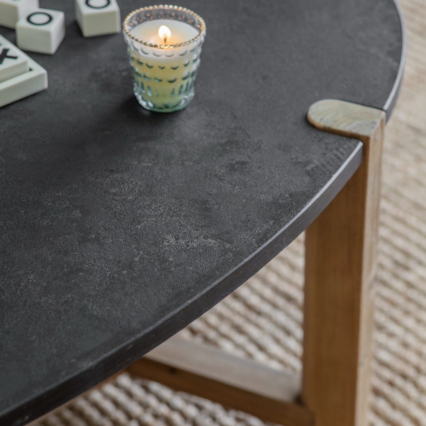 San Clemente Stone Top Coffee Table