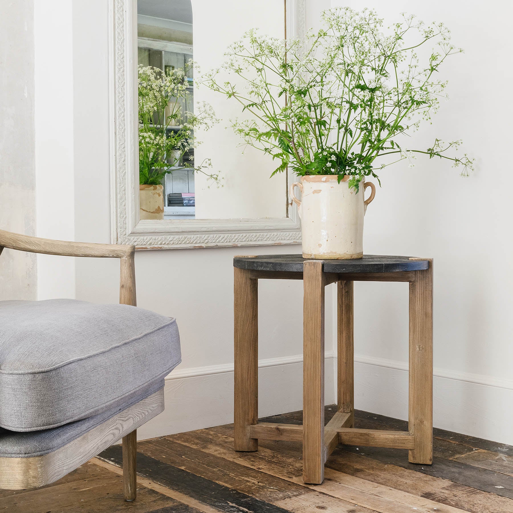 San Clemente Stone Top Side Table