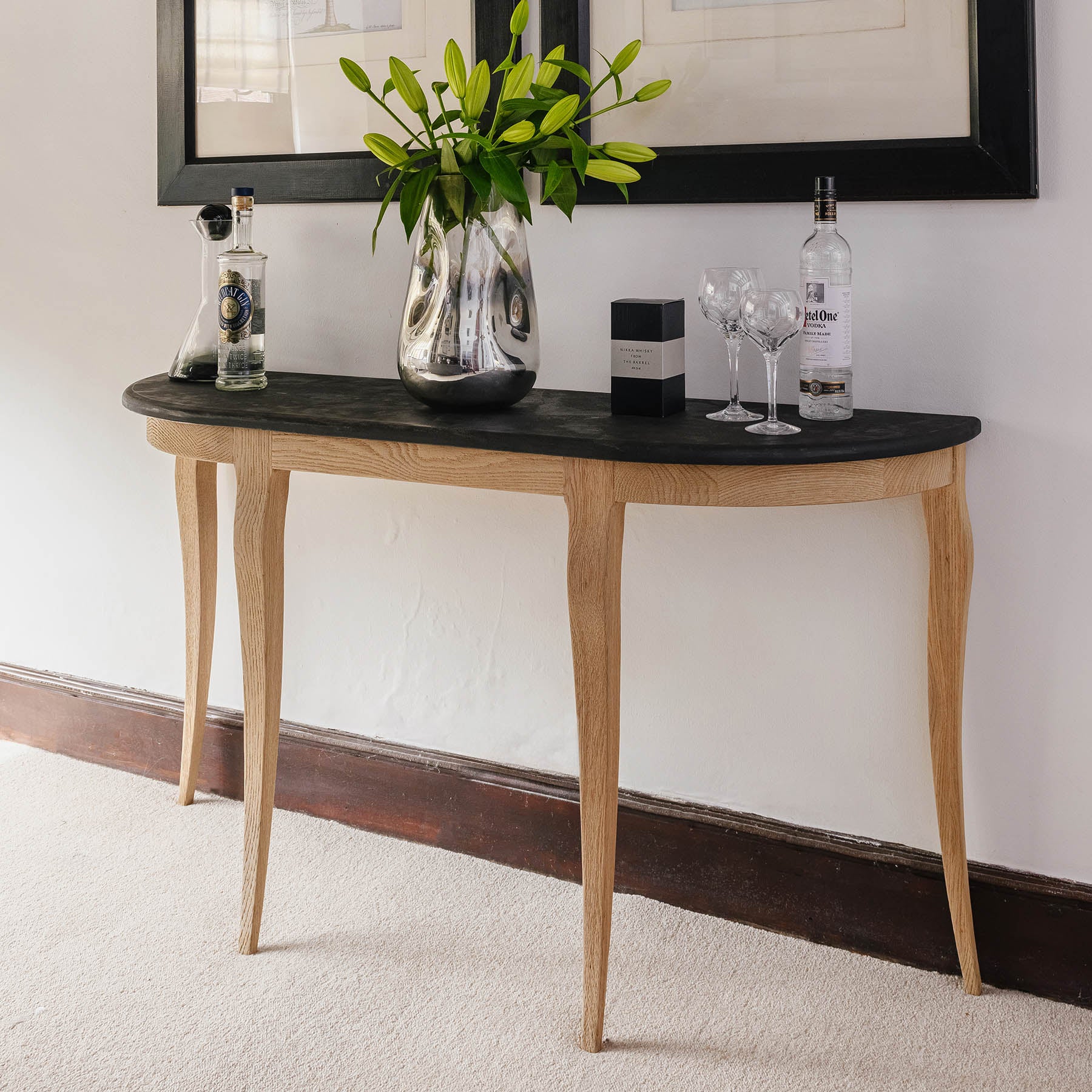 Hambledon Stone Top Half Moon Console Table
