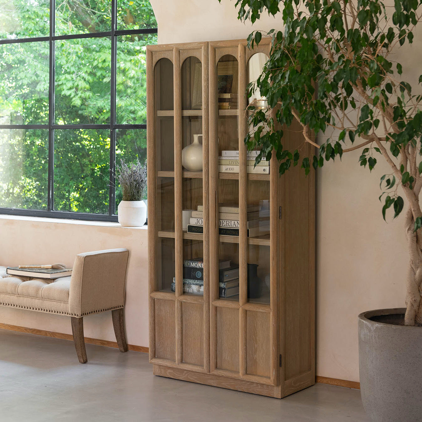 San Clemente Glass Door Cabinet