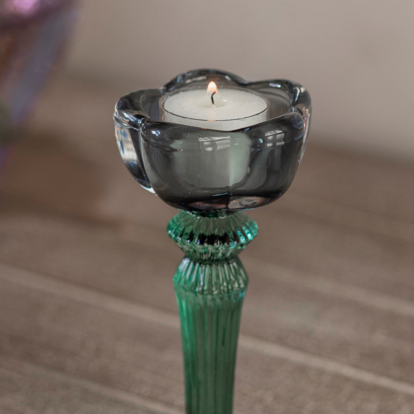 Twyford Smoke Petal Candlestick