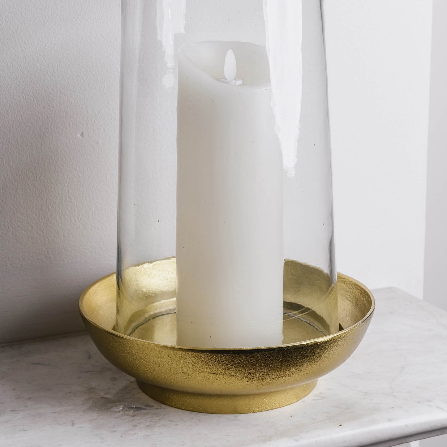 Da Gama Hurricane Lantern with Aluminium Base