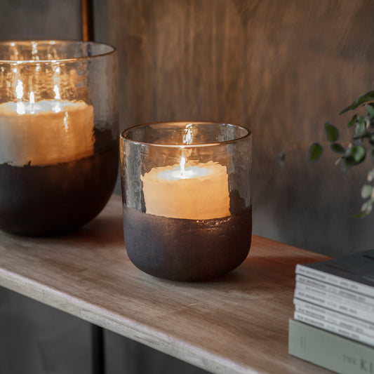Da Gama Small Glass Votive with Black Base