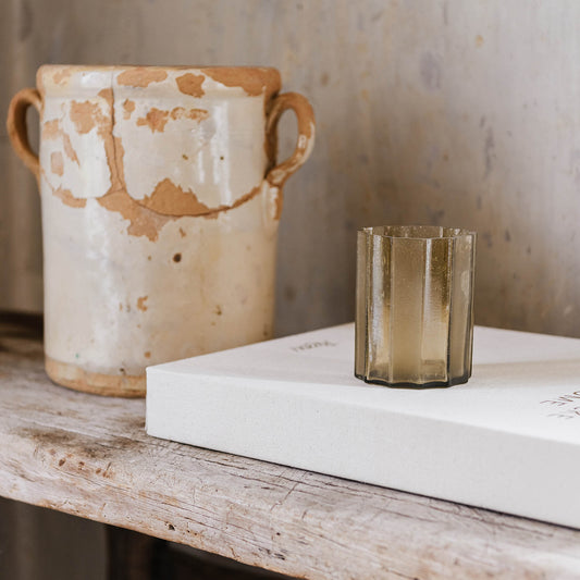 Da Gama Small Frosted Stripe Glass Votive