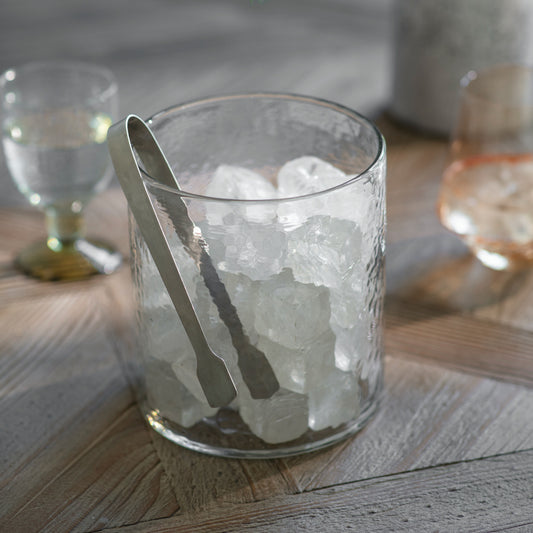 Winchcombe Glass Ice Bucket with Metal Tongs