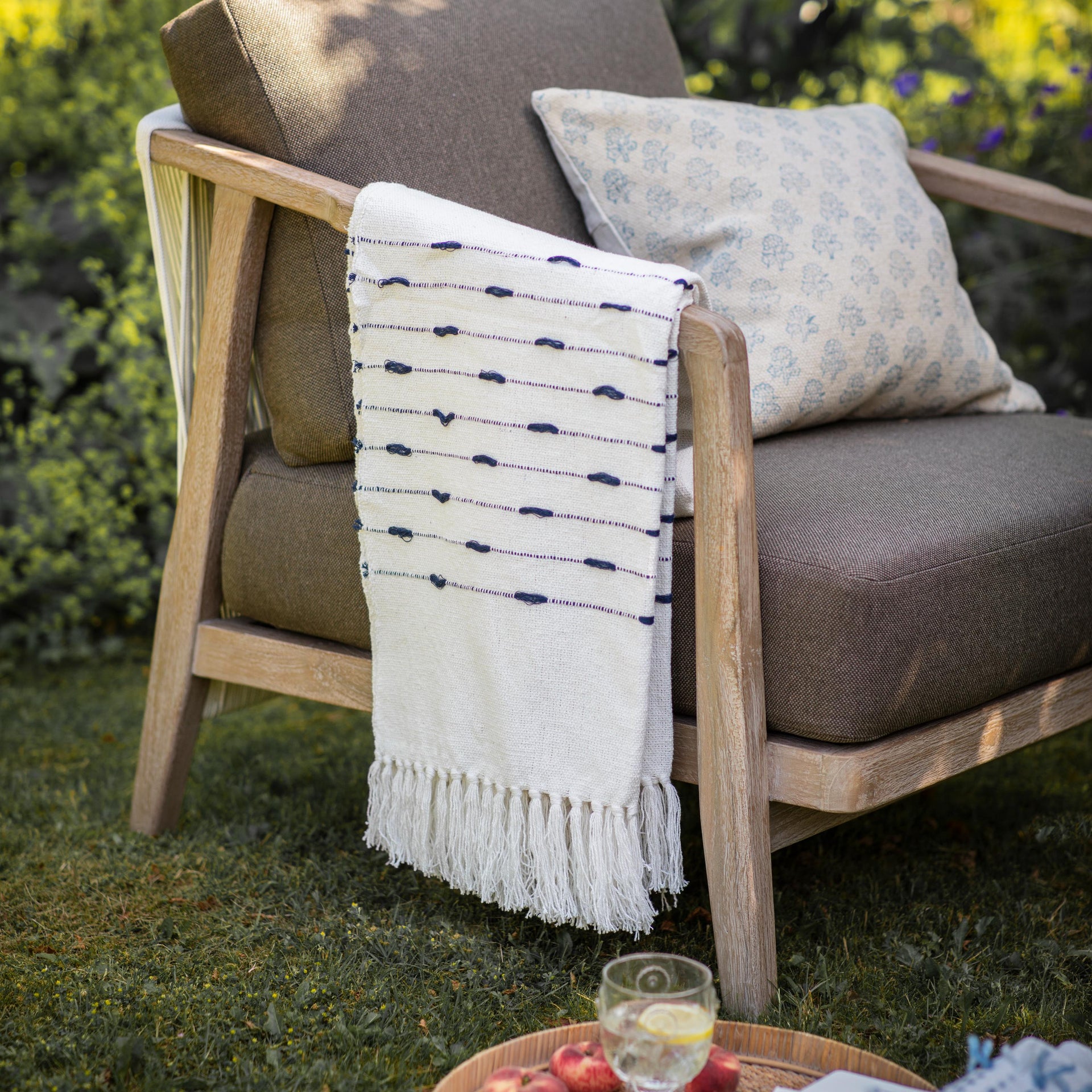 Burton Dotted Line Cotton Throw