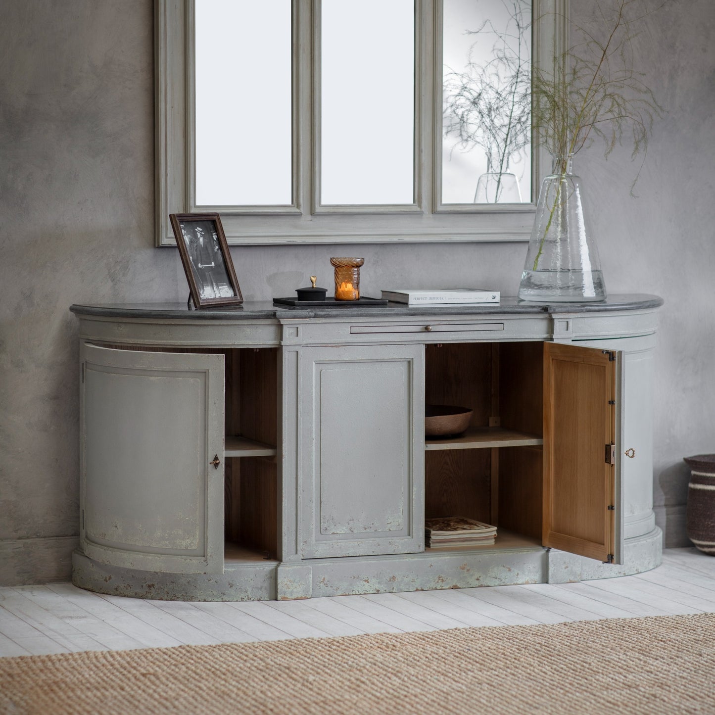 Collinson 4 Door Stone Top Sideboard