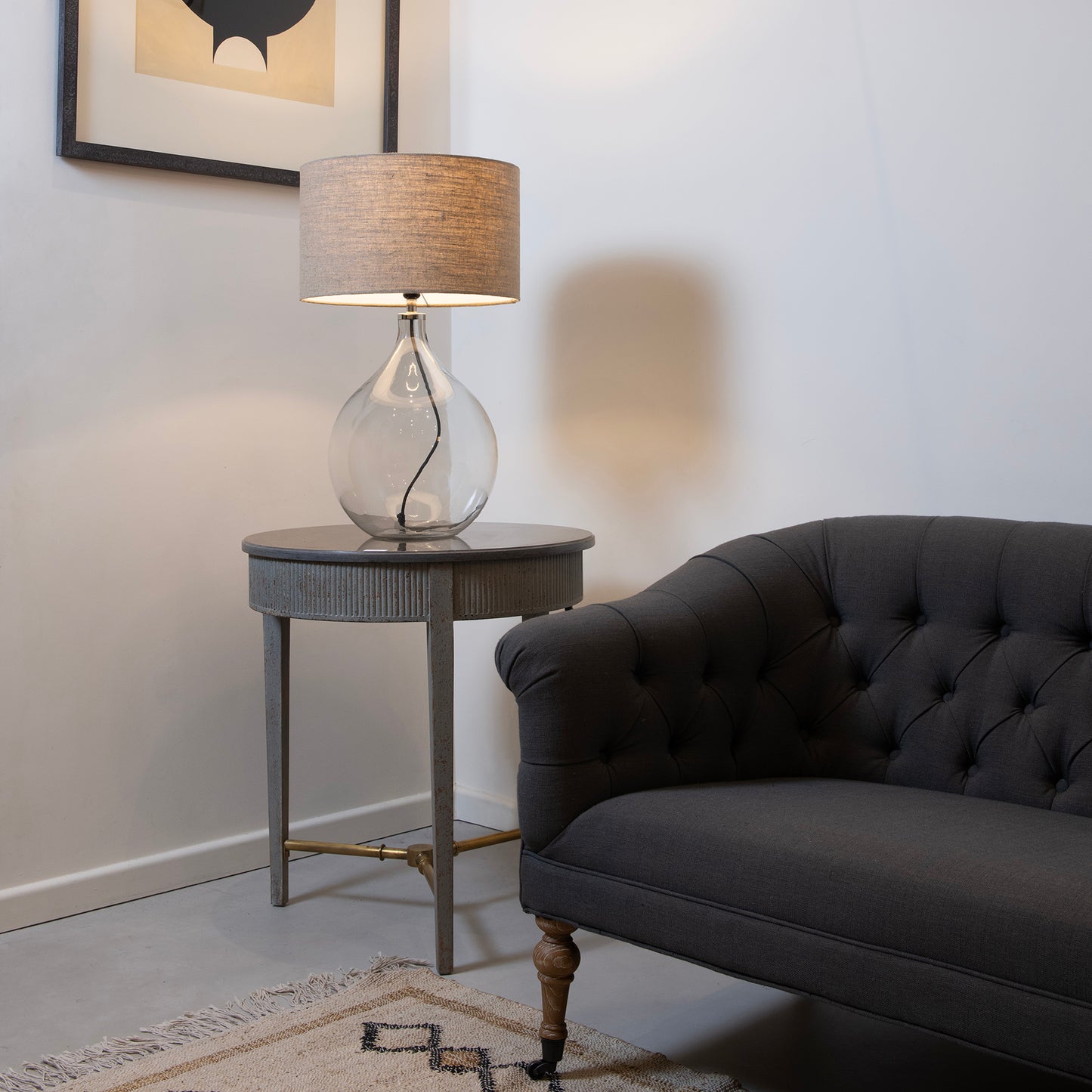 Collinson Round Stone Top Side Table