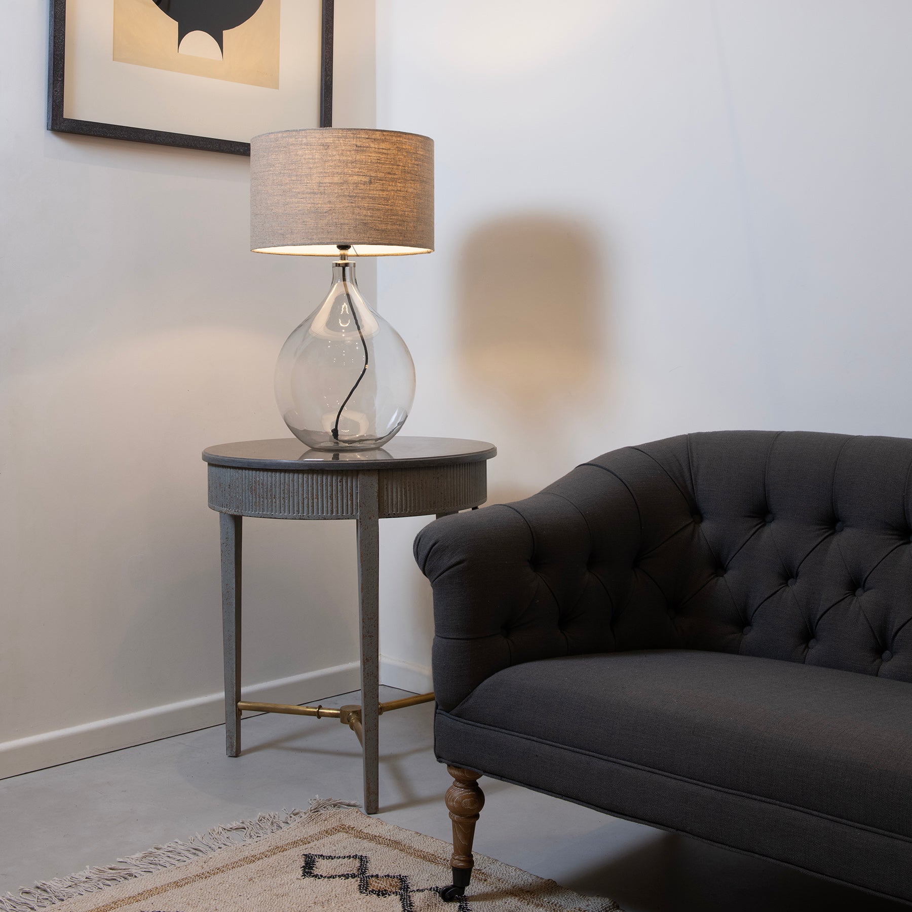 Collinson Round Stone Top Side Table