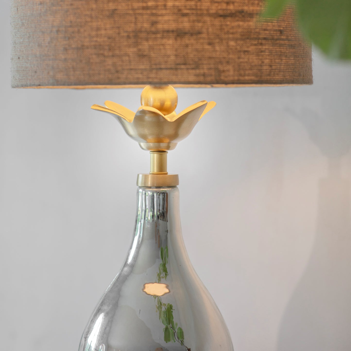 Claymore Mercury Glass Teardrop Lamp with Shade